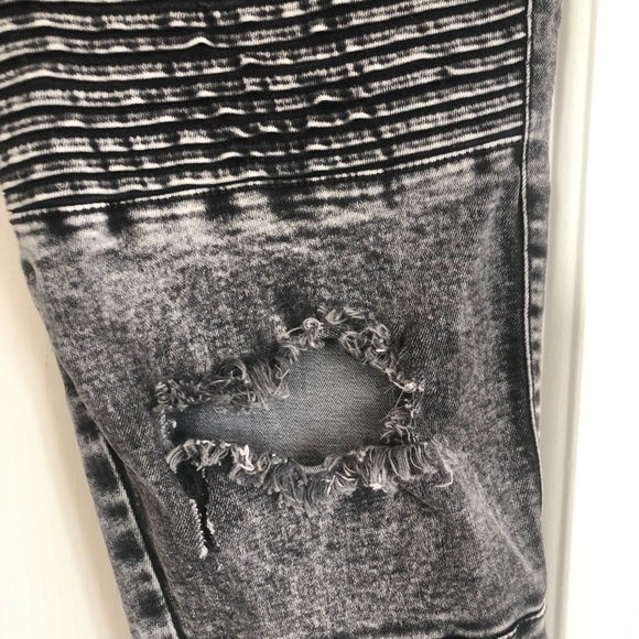 🌿 LUCID 🌿 stonewashed skinny leg distressed jeans size 32 - Picture 4 of 6